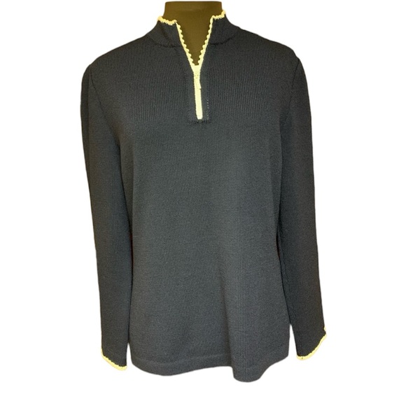 St.John Sport Swarovski Knit Pullover Zip Sweater Size Small - Picture 8 of 8